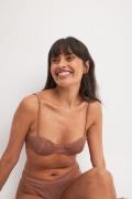 NA-KD Smockad bikini-BH med bygel - Brown