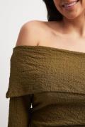 Off Shoulder Structured Top - Green