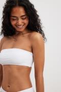 Ribbad bandeau-bikinitopp - White