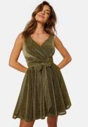 Goddiva Lurex Skater Dress Gold XS (UK8)