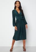 Bubbleroom Occasion Wrap Tie Midi Dress Petrol 36