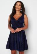 Goddiva Lurex Skater Dress Navy XXL (UK18)