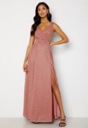 Goddiva Glitter Wrap Maxi Dress Dark Rose XXL (UK18)