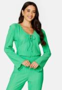 BUBBLEROOM Randy pleated top Light green S