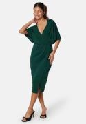 Bubbleroom Occasion Wrap Slit Midi Dress Dark green 36