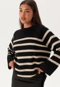 Object Collectors Item Objester LS Knit Top Black Stripes:Sandshell XS