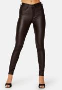 BUBBLEROOM High Waist Slim Coated Jeans  Dark brown 36