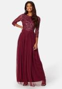 AngelEye Sequin Bodice Maxi Dress Burgundy XS (UK8)