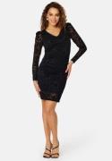 VILA Beaut Lace L/S VNeck Short Dress Black XS