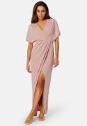 Bubbleroom Occasion Wrap Slit Maxi Dress Dusty pink 46