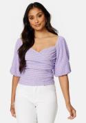 BUBBLEROOM Nandita wrap top Lilac / Checked XL