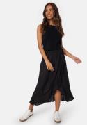 Happy Holly Front Wrap Viscose Skirt  Black 40/42