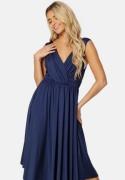 Bubbleroom Occasion Draped Soft Midi Dress Dark blue XS