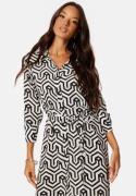 VILA Daca Sana L/S Midi Calf Shirt Dress Black AOP:SANA 38