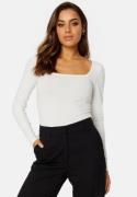 BUBBLEROOM Square Neck Long Sleeve Top White XS