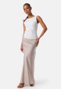 BUBBLEROOM Maxi Satin Skirt Light nougat 36