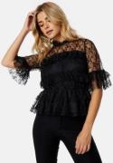 BUBBLEROOM Frill Lace Blouse Black 38