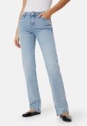 Pieces Pckelly Mid Waist Straight Jeans Light Blue Denim 29/30