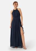 AngelEye High Neck Maxi Dress With Split Navy L (UK14)