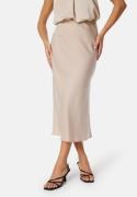 BUBBLEROOM Midi Satin Skirt Light nougat 46