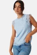 Pieces Pcolline SL Lace Top Kentucky Blue XS