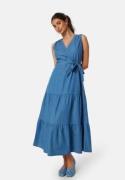 BUBBLEROOM Denim Flounce Dress Light blue 44