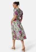 VILA Naria S/S Wrap Midi Dress Fern Green AOP:Fern 40