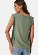 Pieces Pcnya SL V-Neck Top Hedge Green M