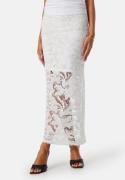 BUBBLEROOM Midi Lace Skirt White 40