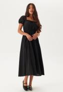 BUBBLEROOM Puff Sleeve Cotton Dress Black M