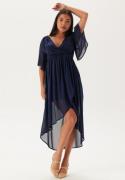 Bubbleroom Occasion Butterfly Sleeve High-Low Dress Dark blue 42