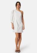 Bubbleroom Occasion One Shoulder Dress White 40