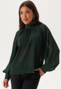 BUBBLEROOM High Collar Structured Blouse Dark green M