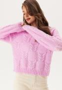 Pieces Pcneo Ls Oneck Knit Pink Lavender XS