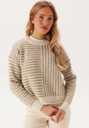 VERO MODA Vmuranus Ls Oneck Cropped Pull Birch Detail:w. Silver Mink  ...