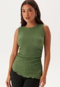 BUBBLEROOM Structure Sleeveless Top Khaki green M