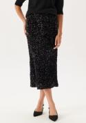 VILA Vifaith Hw Midi Sequin Skirt Black Beauty Detail:black Beau M