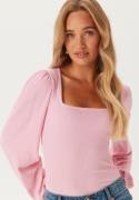 BUBBLEROOM Square Neck Balloon Sleeve Top Light pink L