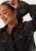 Happy Holly Buttoned Lace Shirt Black 48/50