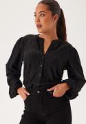 BUBBLEROOM Long Sleeve Button Blouse Black M