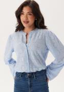 BUBBLEROOM Long Sleeve Button Blouse Light blue XL