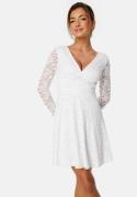 Bubbleroom Occasion Long Sleeve Lace Dress White XL