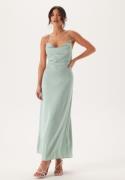 Bubbleroom Occasion Waterfall Satin Ankle dress Dusty green 40