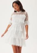 BUBBLEROOM Frill Lace Dress White 46