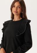 ONLY Onlama Life Ls O-neck Ruffle  Black Detail:birch S