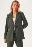 BUBBLEROOM Front Tie Structured Blazer Dark green 34