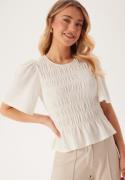 Happy Holly Butterfly Sleeve Smock Top Offwhite 32/34