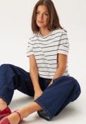 SELECTED FEMME Slfessentail Striped Boxy Tee Bright White Print:BLACK ...