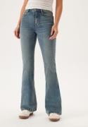 BUBBLEROOM High Flare Superstretch Jeans Blå sliten (Blue worn) 34