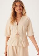 Happy Holly Soft Short Sleeve Blazer Light beige 40/42